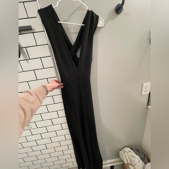 Lulu's Chic Black Deep V-Neck Jumpsuit - Picture 3 of 5